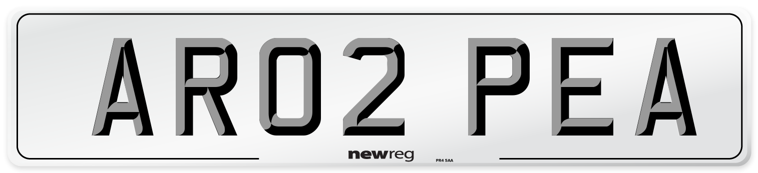 AR02 PEA Number Plate from New Reg
